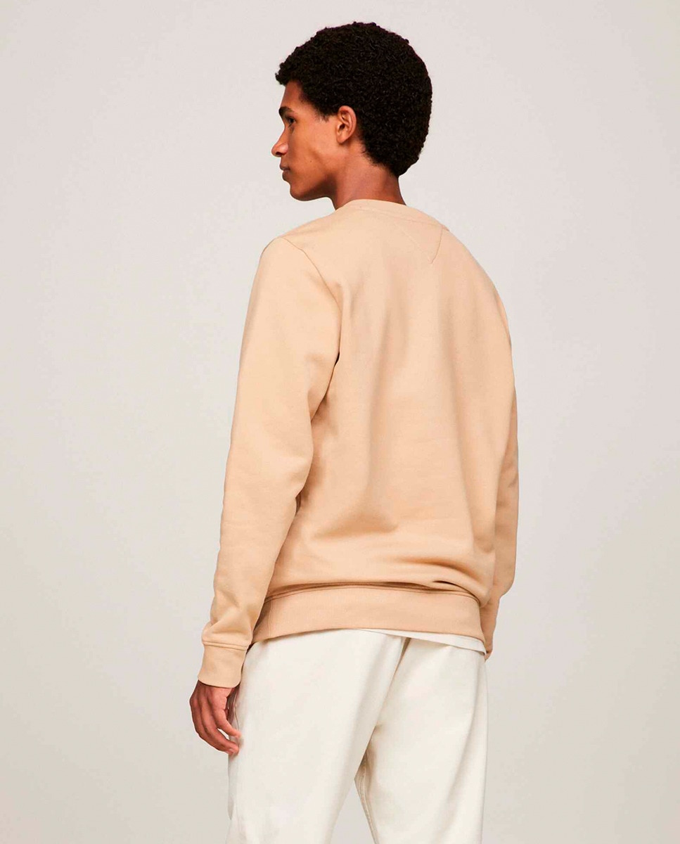 Sweatshirt Regular Fit com Decote Redondo Castanho-2