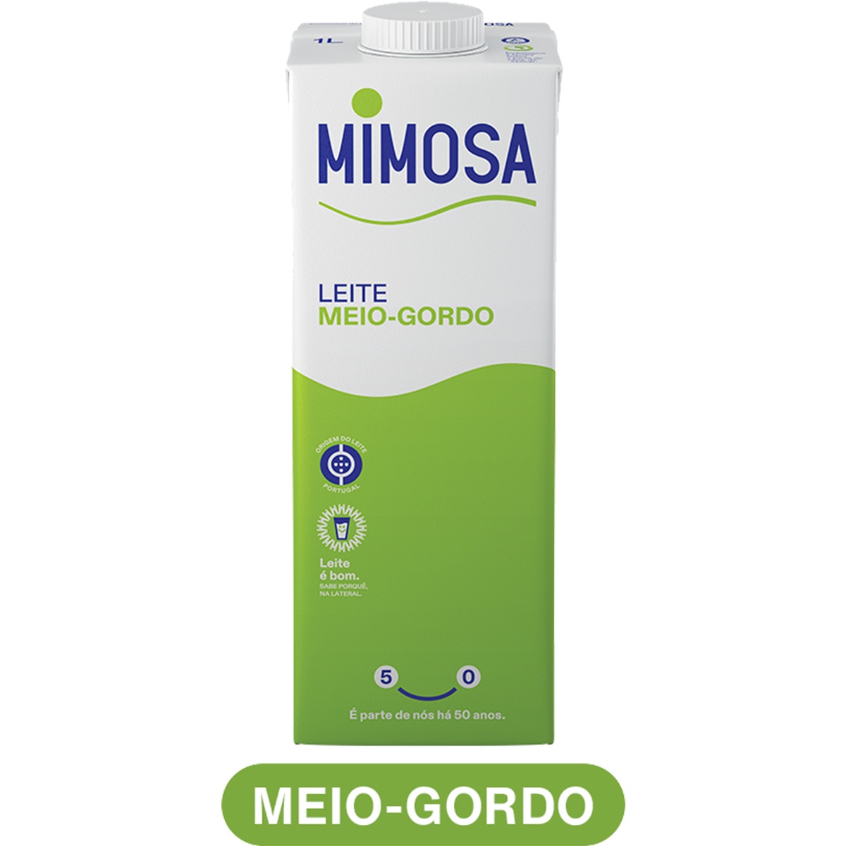 Leite Meio Gordo embalagem 1 L