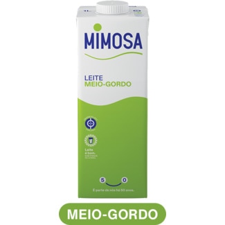 Leite Meio Gordo embalagem 1 L - Mimosa