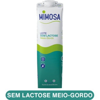 Leite sem Lactose Meio Gordo embalagem 1 L - Mimosa
