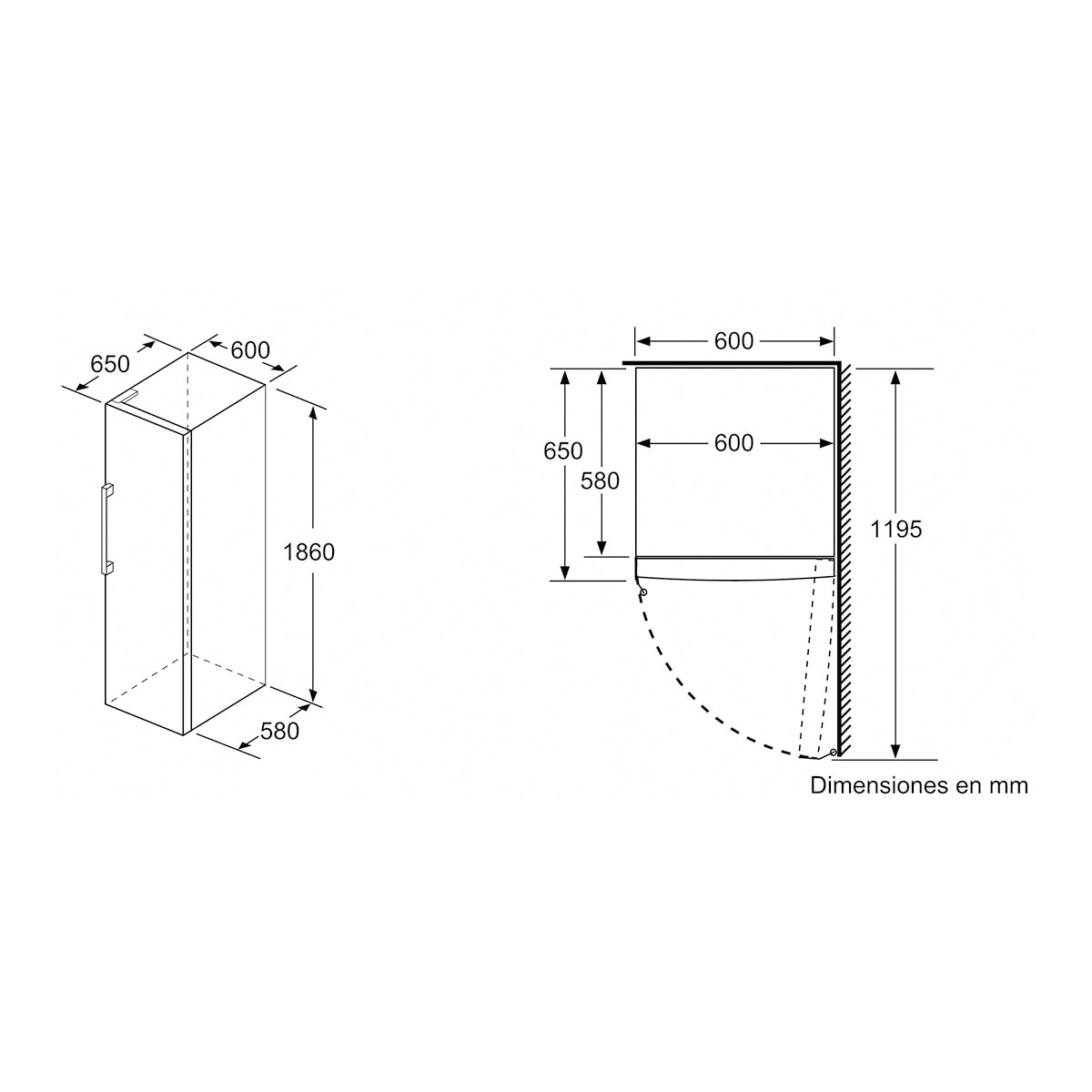 Congelador vertical 1 puerta Balay No Frost - 3GFE564ME Inox-3