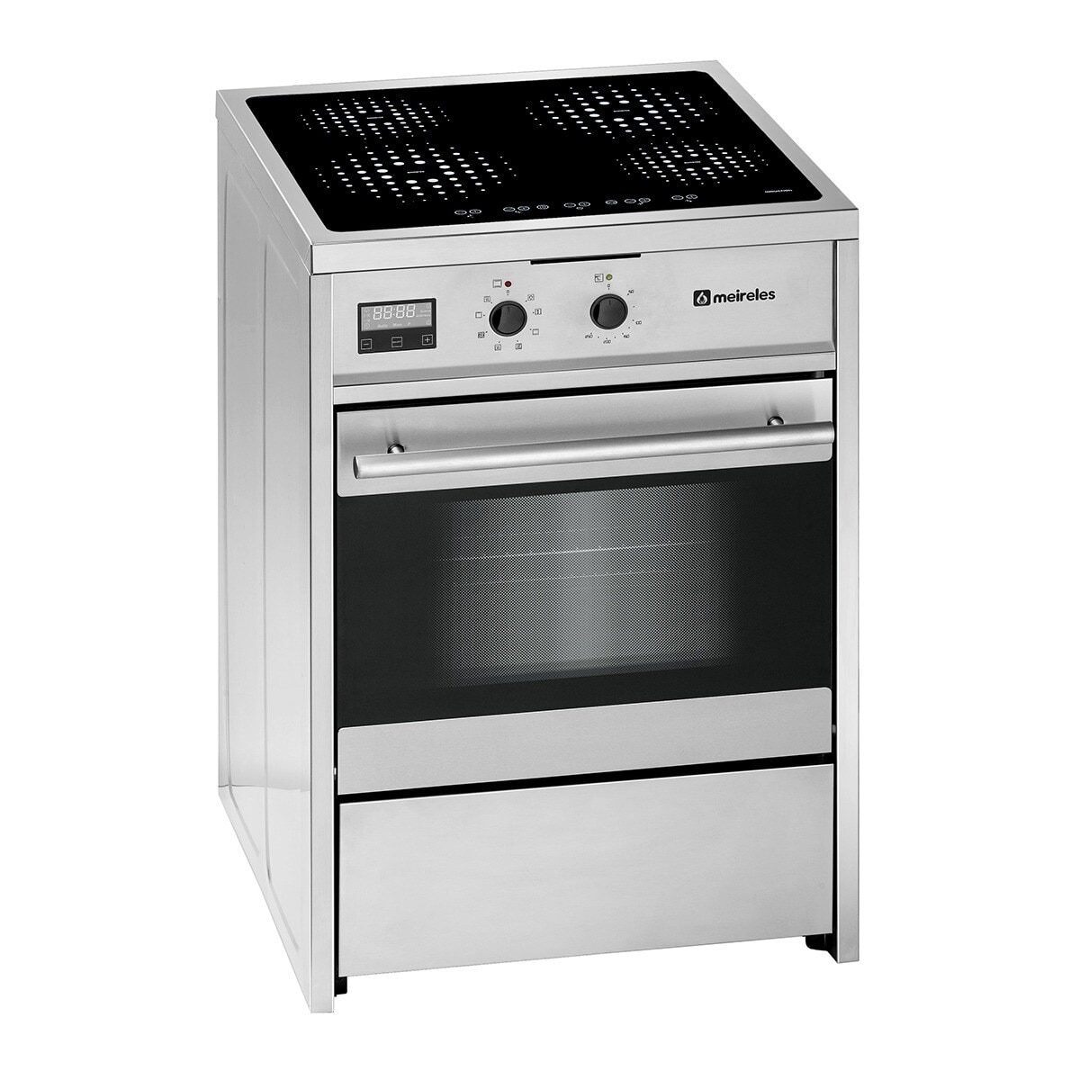 Imagem 0 de Fogão Elétrico com Placa de Indução Meireles E 612 X Forno Multifunções de 55 Litros e 4 Zonas - Inox