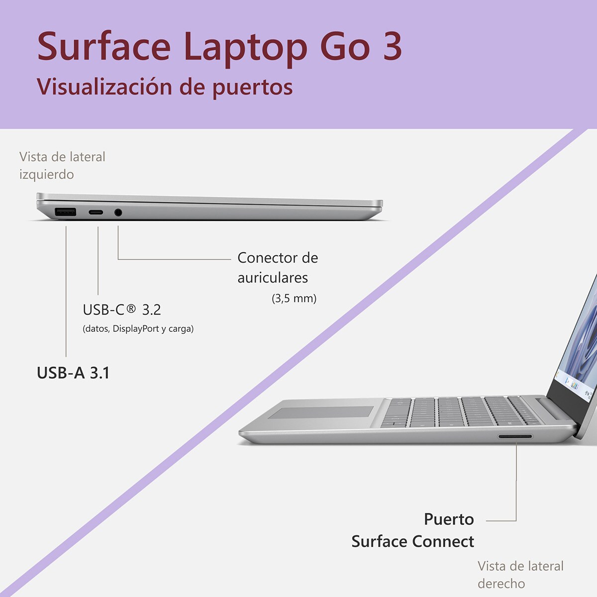 Microsoft Surface Laptop Go 3, i5-1235U, 8GB, 256GB SSD, 12,4", W11 Platino-9
