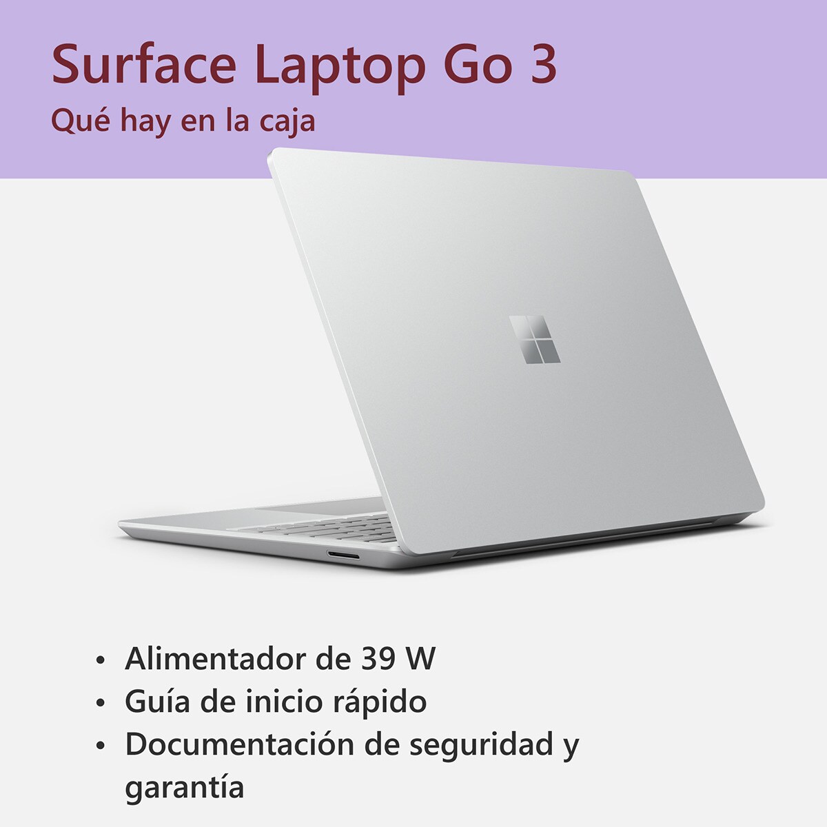 Microsoft Surface Laptop Go 3, i5-1235U, 8GB, 256GB SSD, 12,4", W11 Platino-12