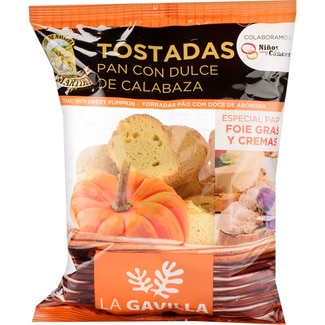 tostadas de pan dulce con calabaza especiales para foies y cremas bolsa 100 g - Martiko La Gavilla