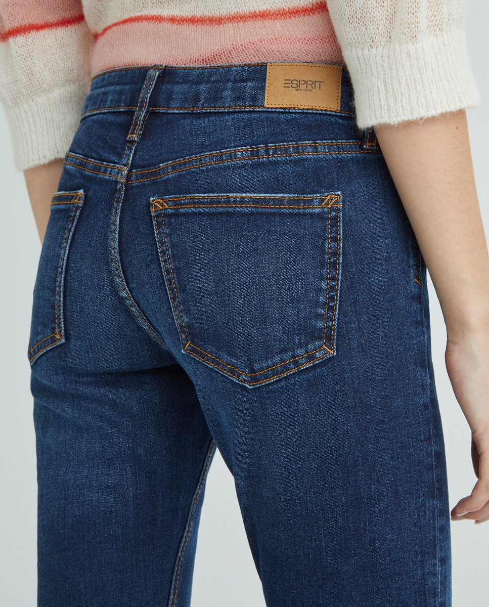 Jeans Básicas Slim Fit com 5 Bolsos Azul-3