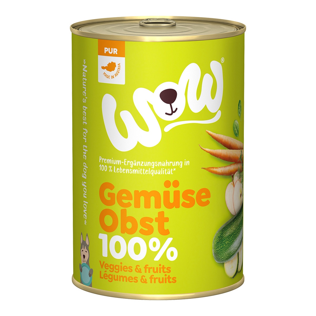 Comida húmeda para perros adultos Wow 100% verduras y frutas 400 g 1