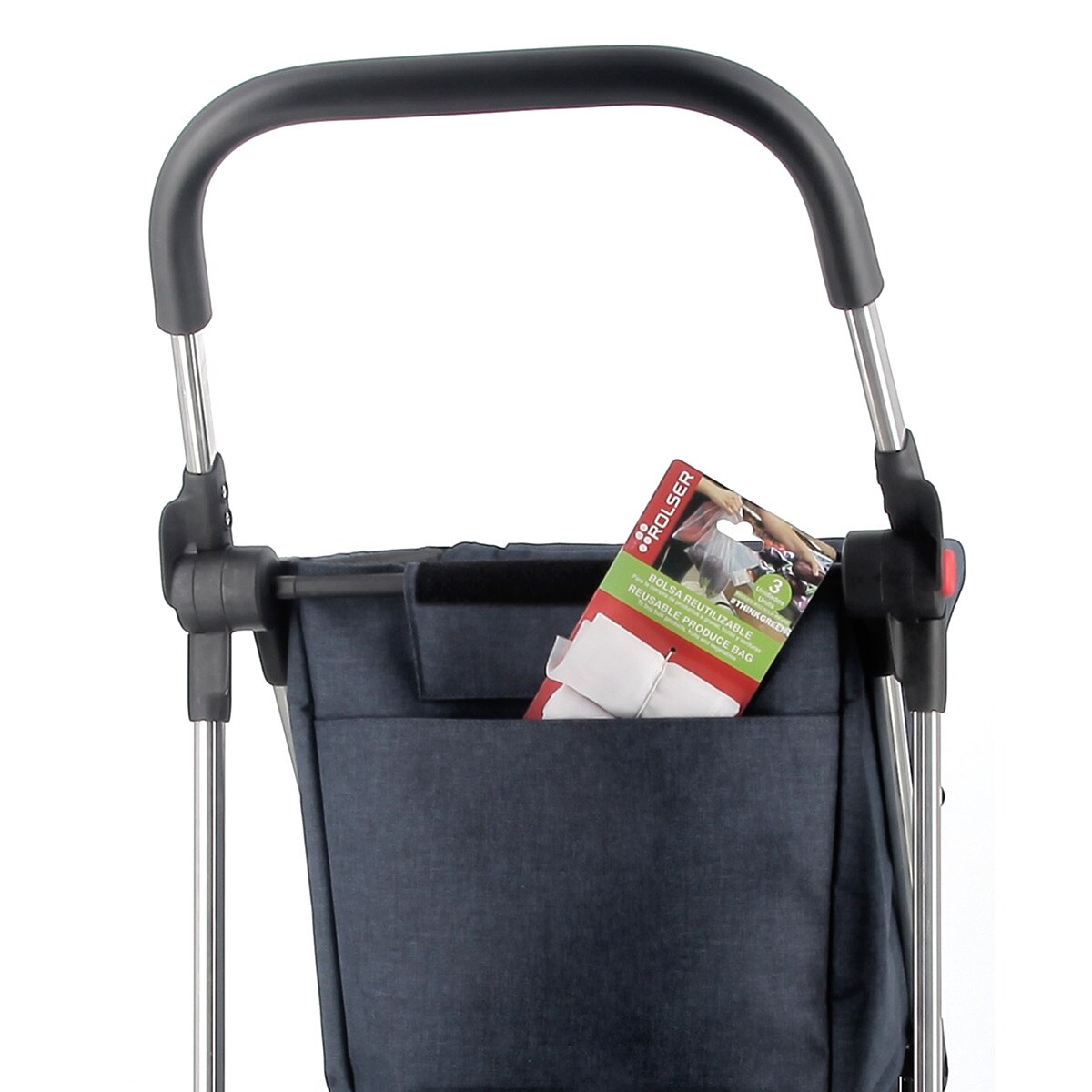 Chariot De Courses Rolser Jean Tweed 4 Roues - Noir, Aluminium Pliable | Pour Shopping, Plage, Laverie, Transport Léger | Grand Sac Avec Châssis Intérieur