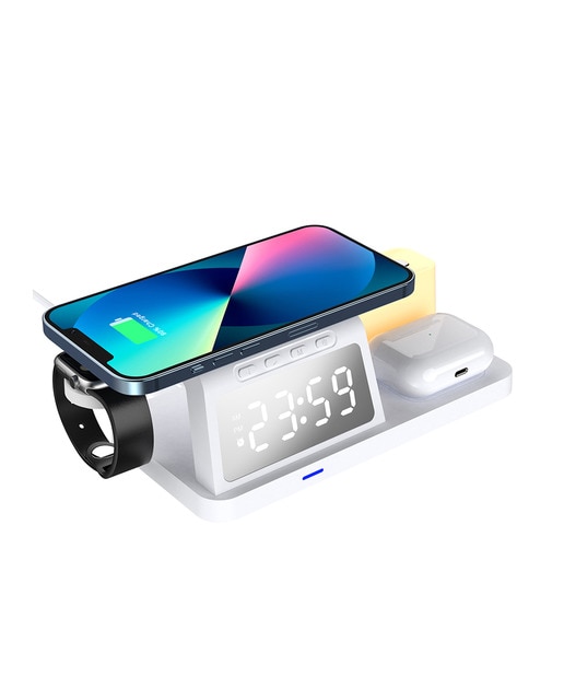 Imagen 0 de DAM Cargador inalámbrico multifunción 6 en 1: cargador inalámbrico Qi 15W