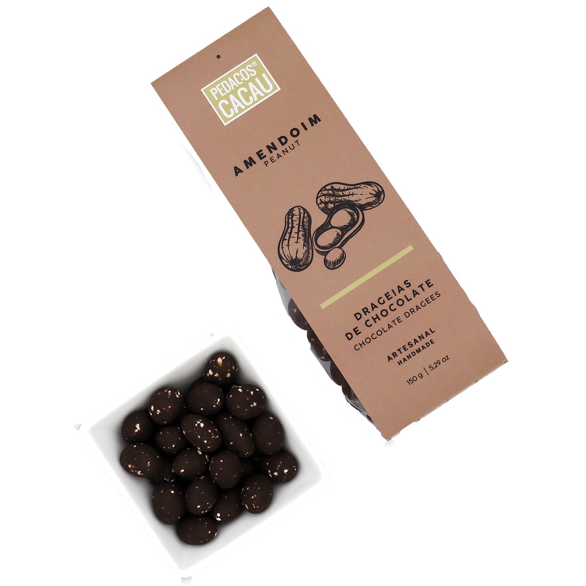 Drageias de Amendoins e Flor de Sal embalagem 150 g