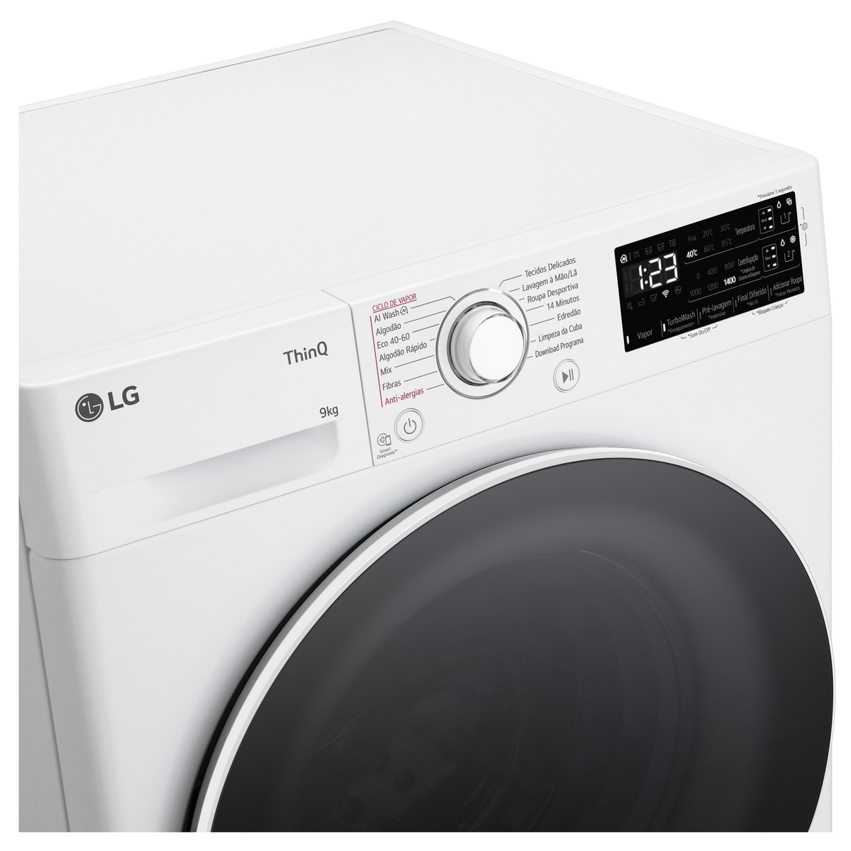 Máquina de Lavar Roupa LG F4WR3509A0W Carga Frontal AI DD™ Steam™ TurboWash™ de 9 Kg e de 1400 rpm - Branco Branco-4