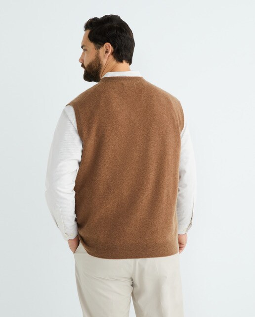 HSLS Chaleco De Traje De Espiga Para Hombre Chaleco De Vestir De Tweed De Corte Ajustado Chaleco De Lana A Cuadros(S, Café