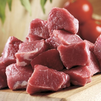 Carne magra de ternera troceada para fondue o ragout para guisar