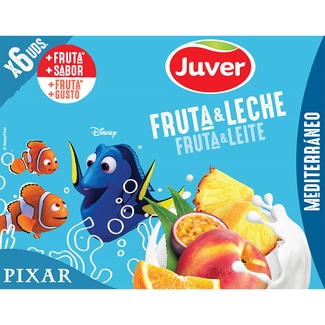 bebida de zumo de frutas Mediterráneo con leche desnatada a partir de concentrado pack 6 briks 200 ml - Juver