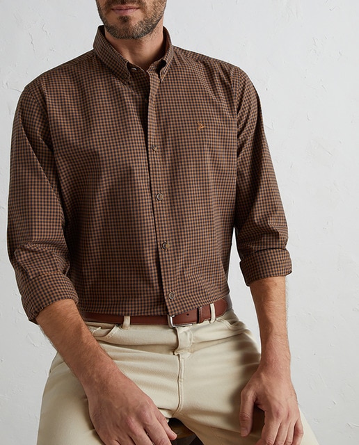 Imagen 0 de Camisa cuadros de popelín de hombre manga larga