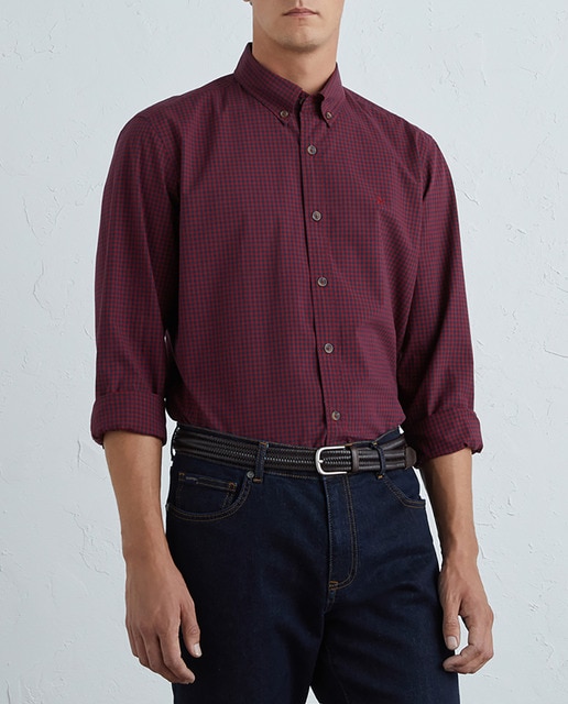 Imagen 0 de Camisa cuadros de popelín de hombre manga larga