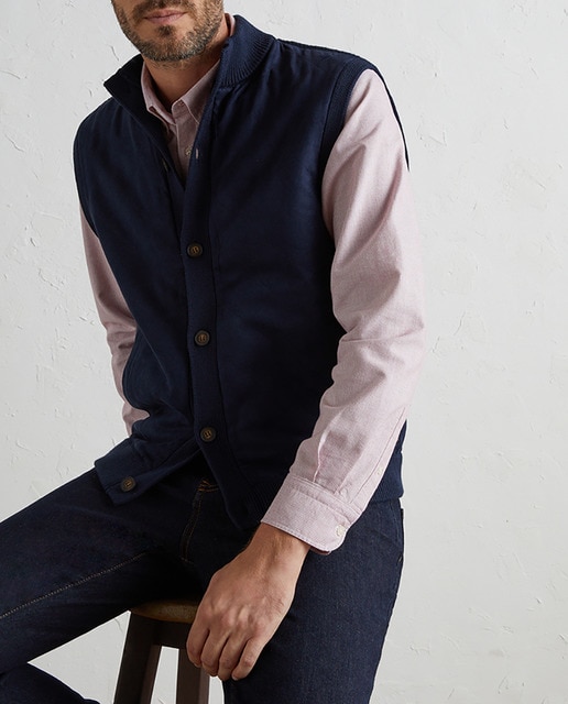 Imagen 0 de Chaleco combinado cashmere y antelina de hombre