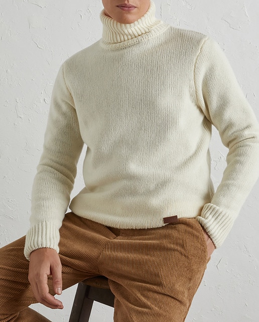 Imagen 0 de Jersey cuello alto de lana de hombre
