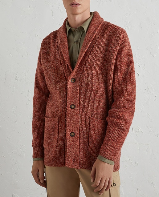 Imagen 0 de Chaqueta de lambswool con cuello smoking de hombre