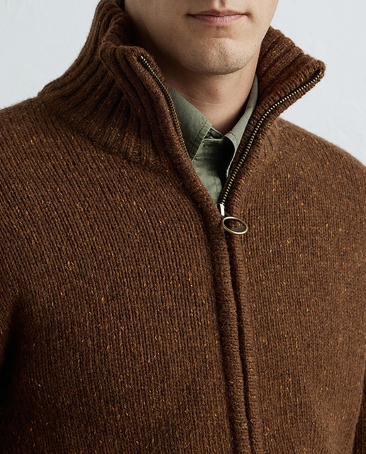 Imagen 0 de Chaqueta básica de cremallera con lana de hombre