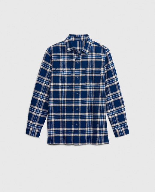 Imagen 0 de Camisa manga larga de franela con estampado de cuadros