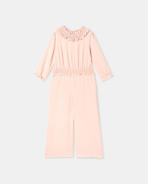 Imagen 0 de Mono de niña con gomas en el cuello y cintura