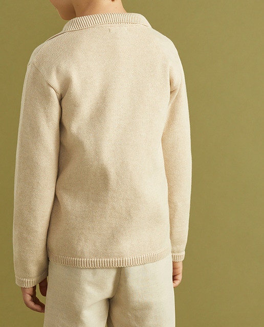 Imagen 0 de Chaqueta de ceremonia niño en punto beige