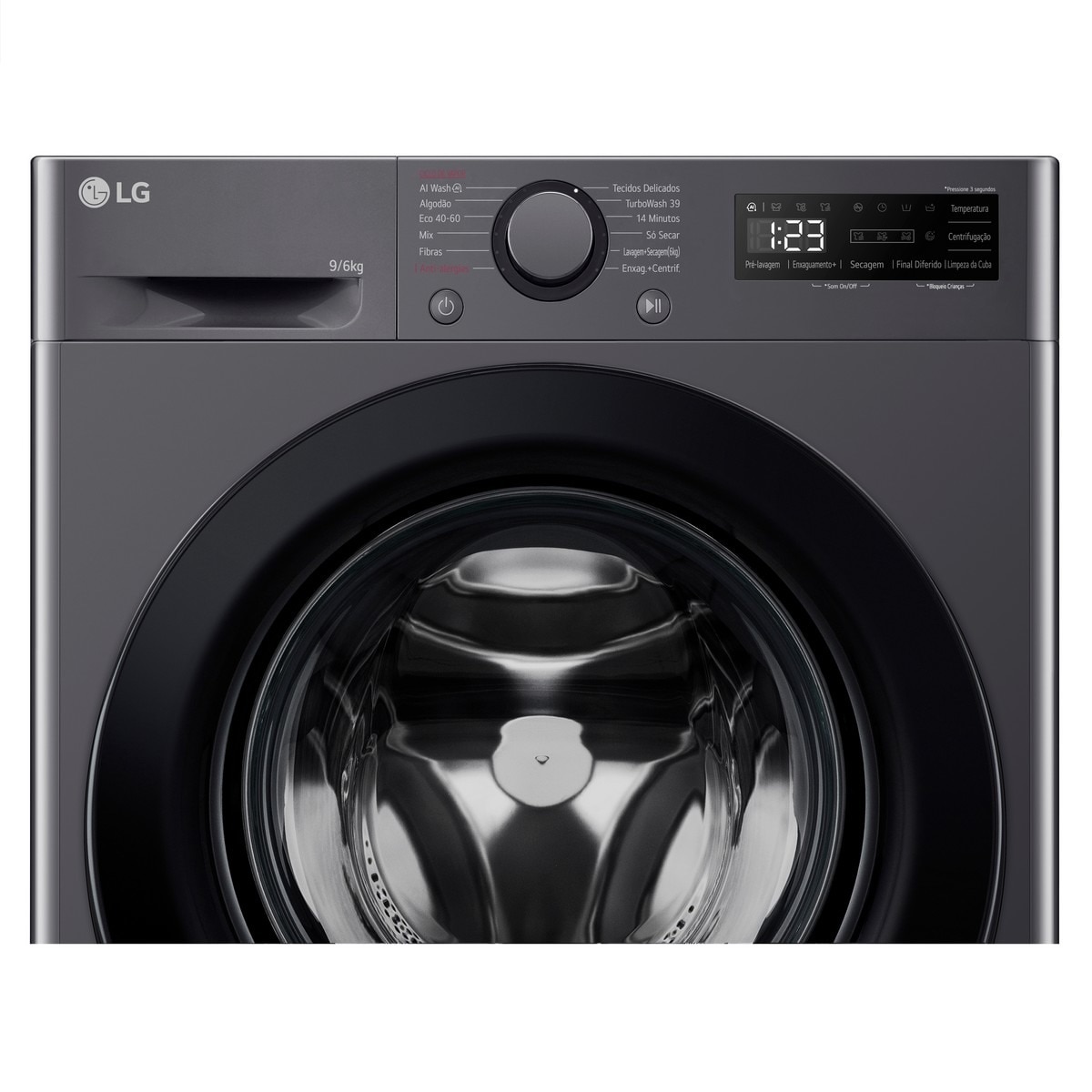 Máquina de Lavar e Secar Roupa LG F4DR509S6M Carga Frontal de 9/6 Kg e de 1400 rpm - Preto Preto-6