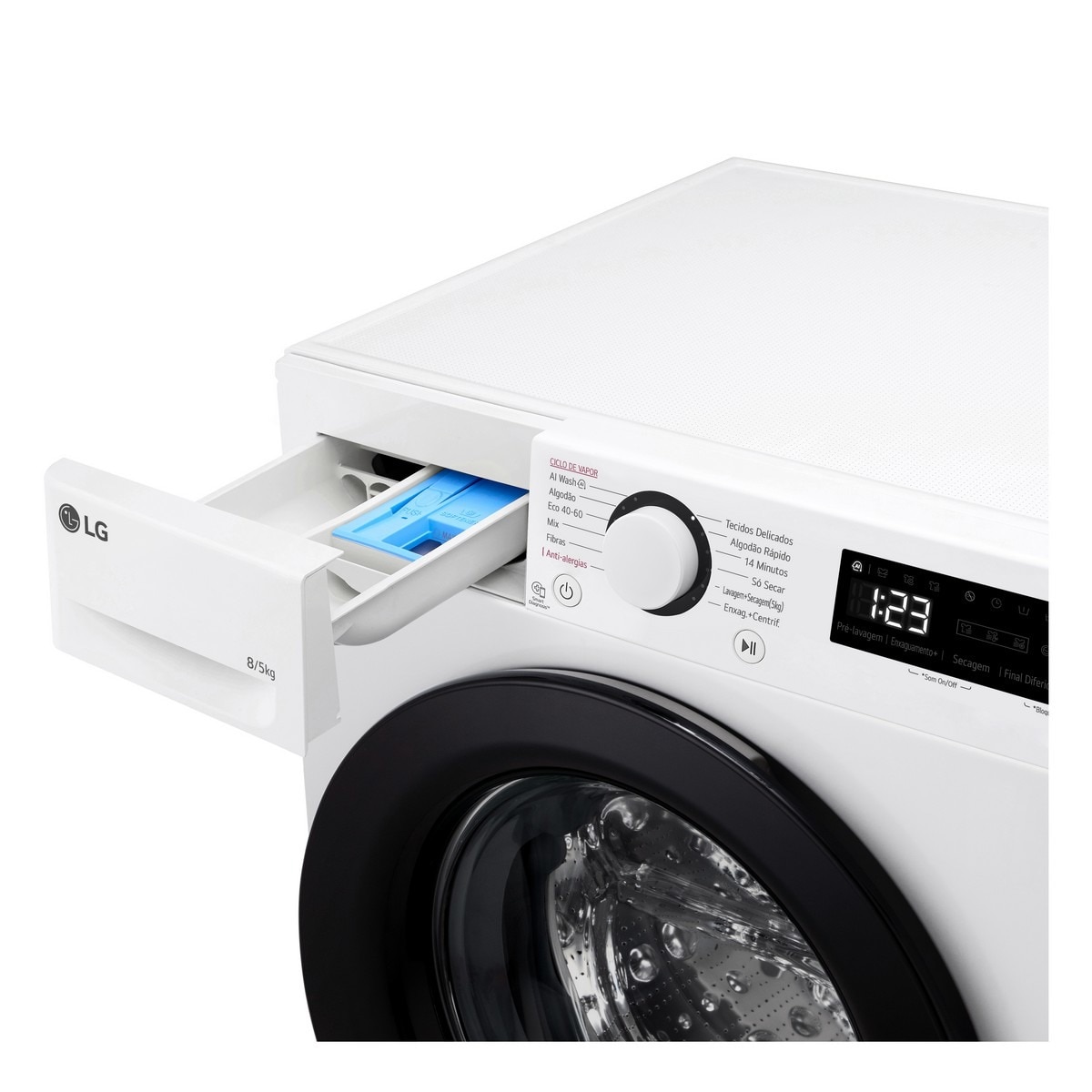 Máquina de Lavar e Secar Roupa LG F2DR5S8S6W Carga Frontal de 8/5 Kg e de 1200 rpm - Branco Branco-6