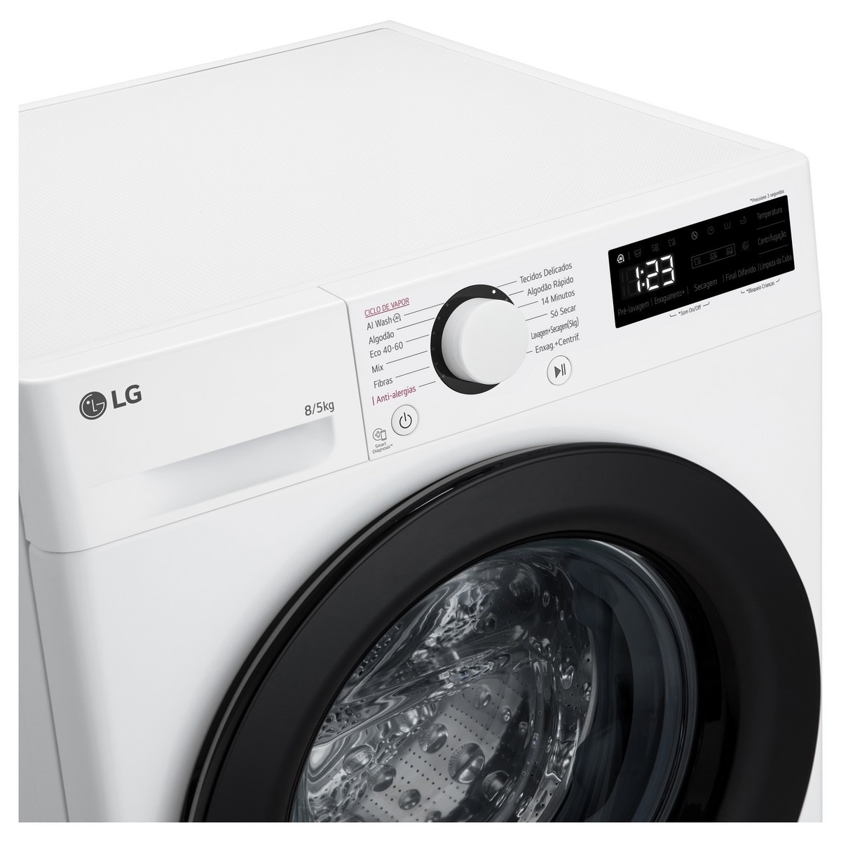 Máquina de Lavar e Secar Roupa LG F2DR5S8S6W Carga Frontal de 8/5 Kg e de 1200 rpm - Branco Branco-4