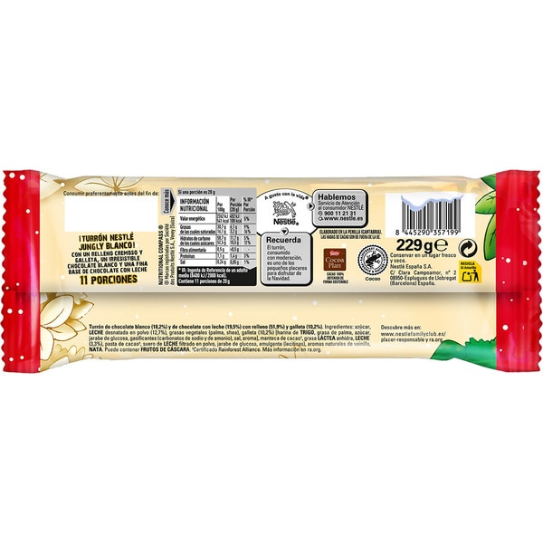 white chocolate and biscuit nougat tablet 232 g