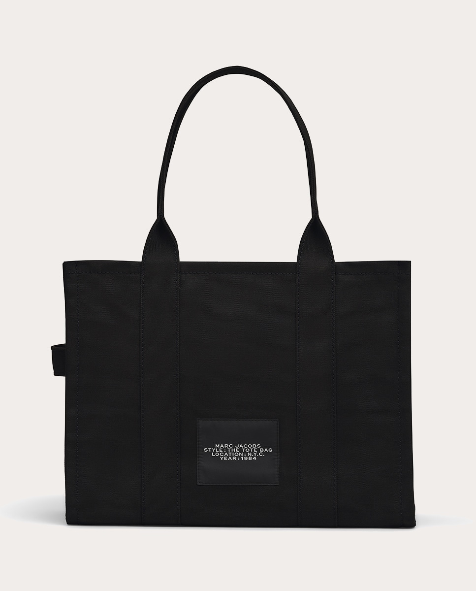 Mala Shopper Tipo Tote Large de Tecido Preto-6