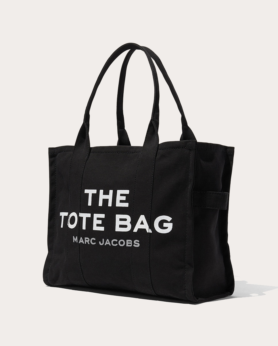 Mala Shopper Tipo Tote Large de Tecido Preto-5