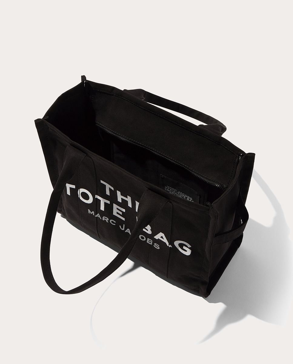 Mala Shopper Tipo Tote Large de Tecido Preto-10
