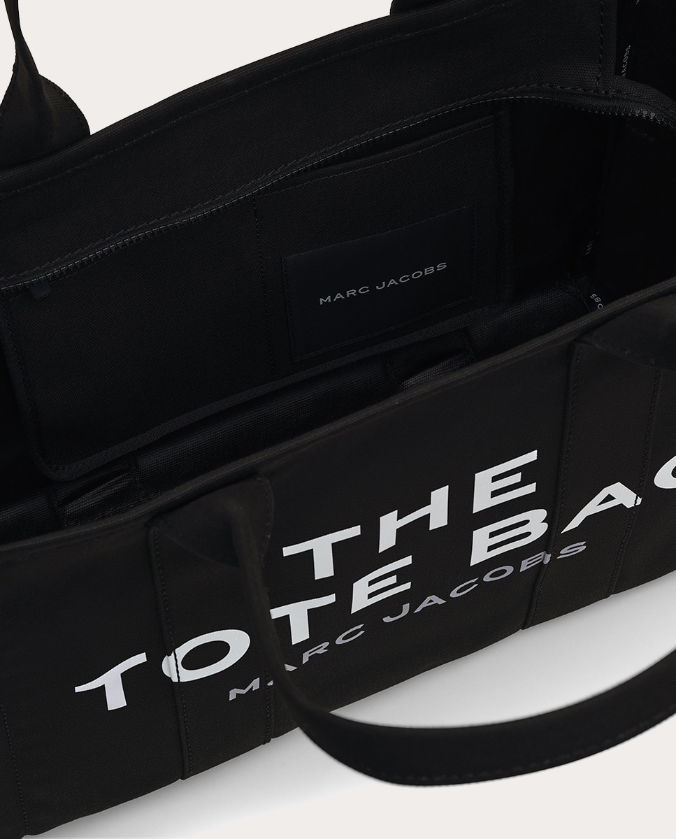Mala Shopper Tipo Tote Large de Tecido Preto-9
