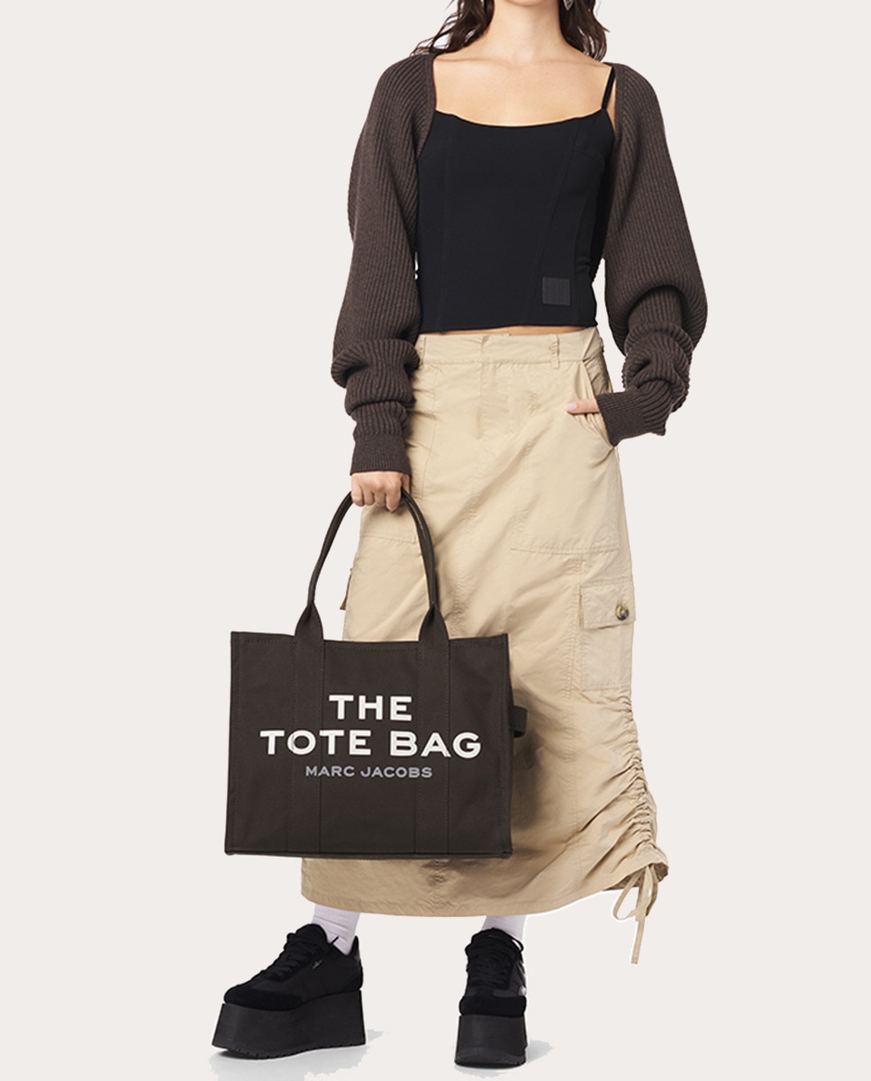 Mala Shopper Tipo Tote Large de Tecido Preto-7