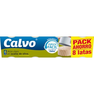 atún claro en aceite oliva pack 8 lata 65 g neto escurrido - Calvo