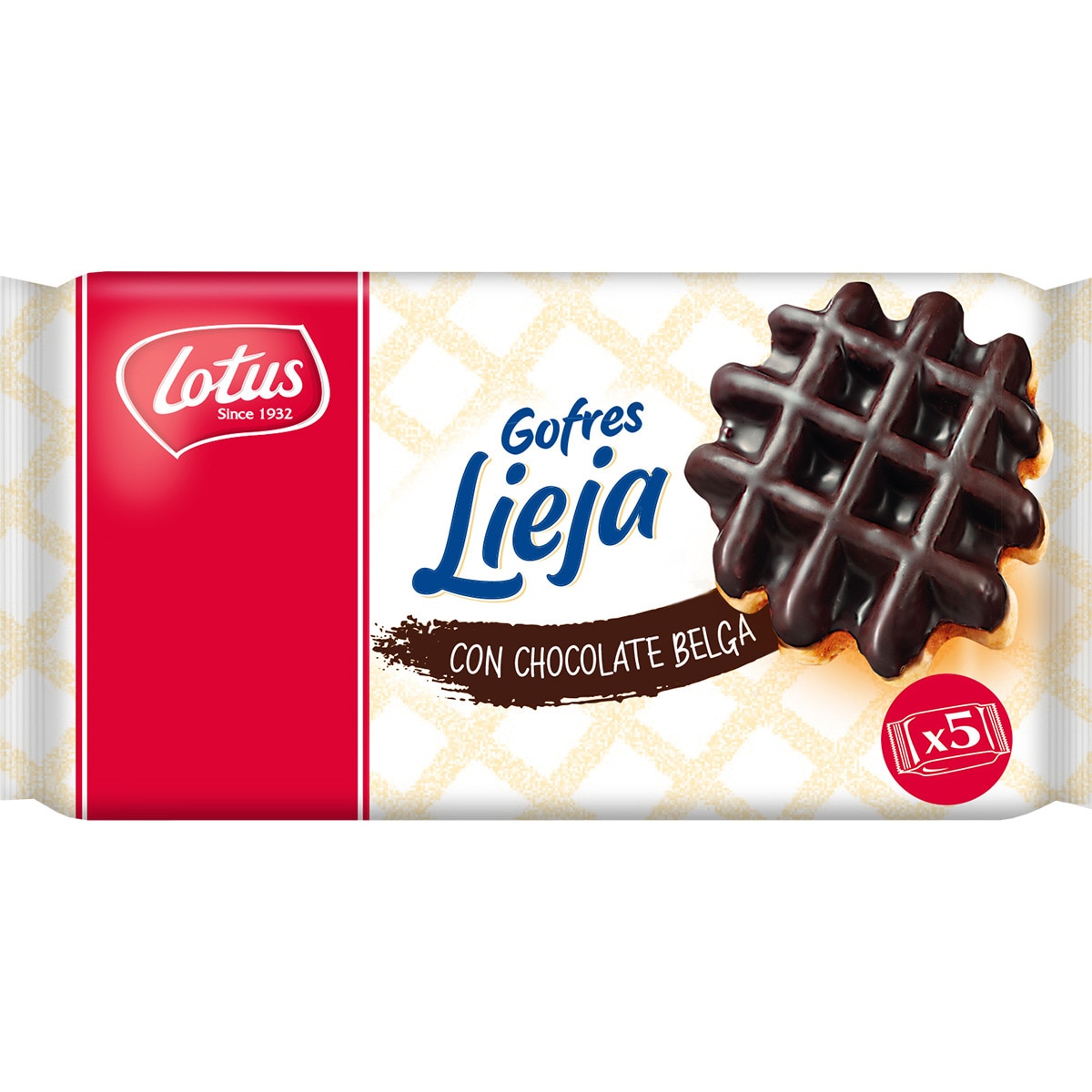 gofres Lieja recubiertos de chocolate belga 5 unidades paquete 287 g