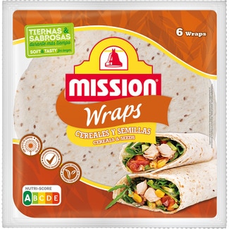 wraps de cereales y semillas 6 unidades envase 370 g - Mission