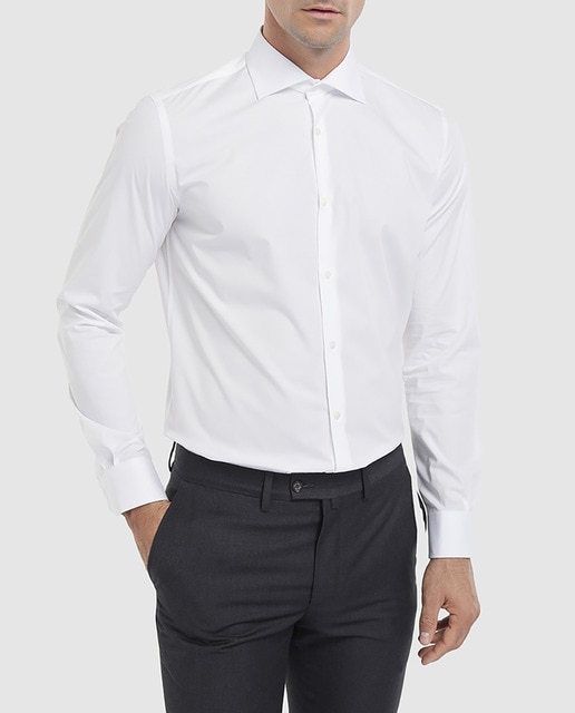 Imagen 0 de Camisa de hombre Emidio Tucci slim lisa blanca