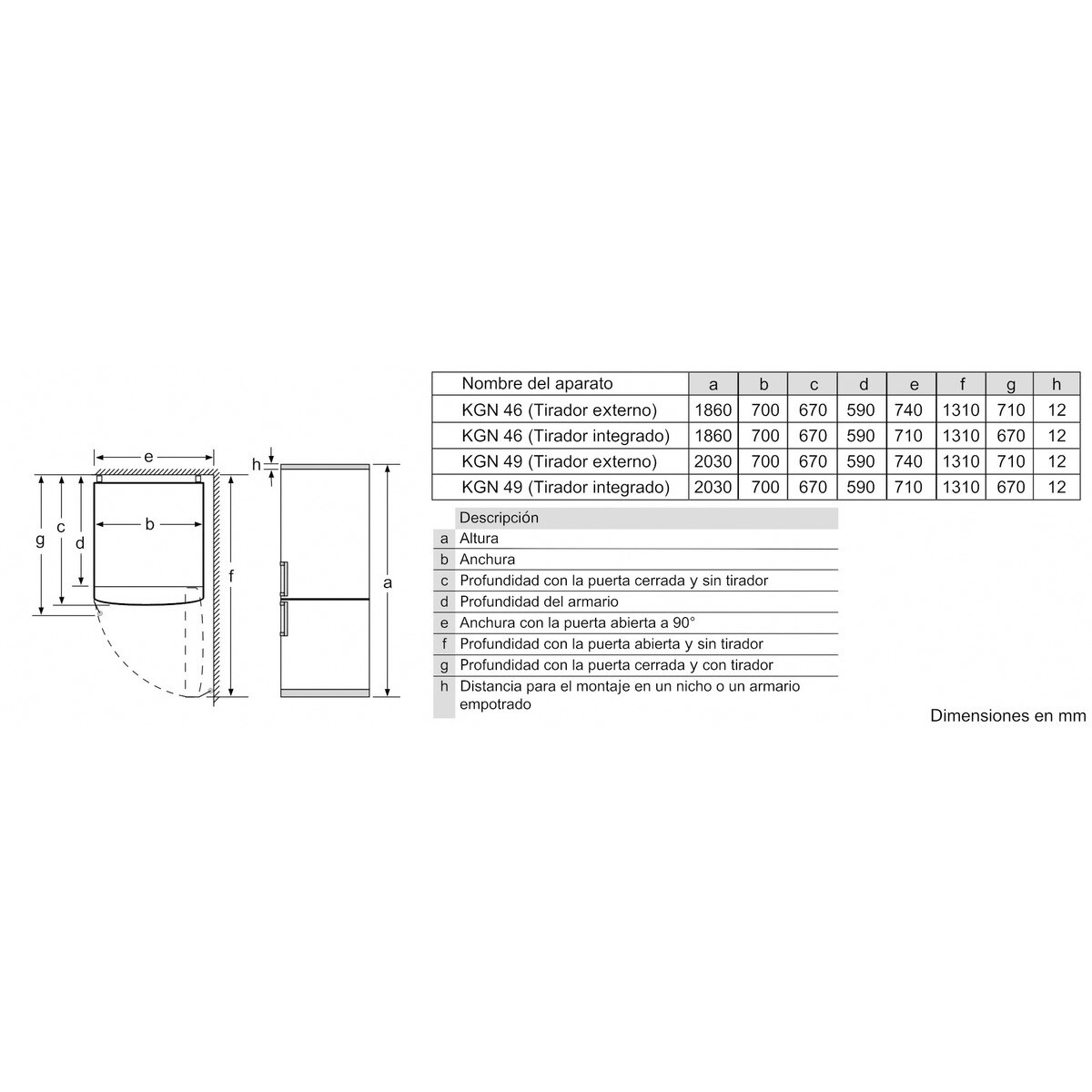 Frigorífico combi Bosch VitaFresh Serie 4, Master Chef - KGN49XWDP Blanco-4