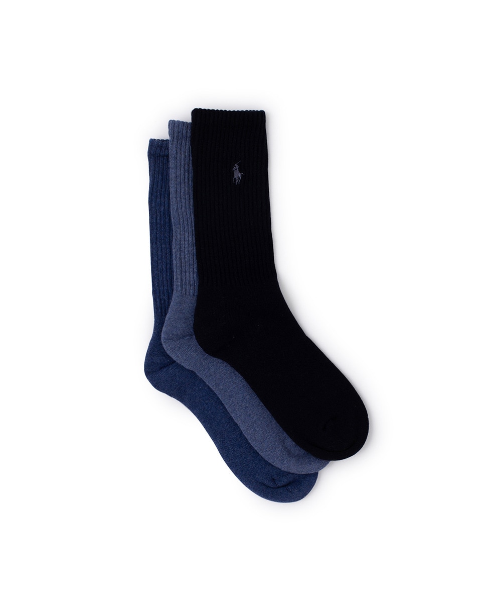 Pack de Três Pares de Meias Curtas Estampadas Multicolor-1
