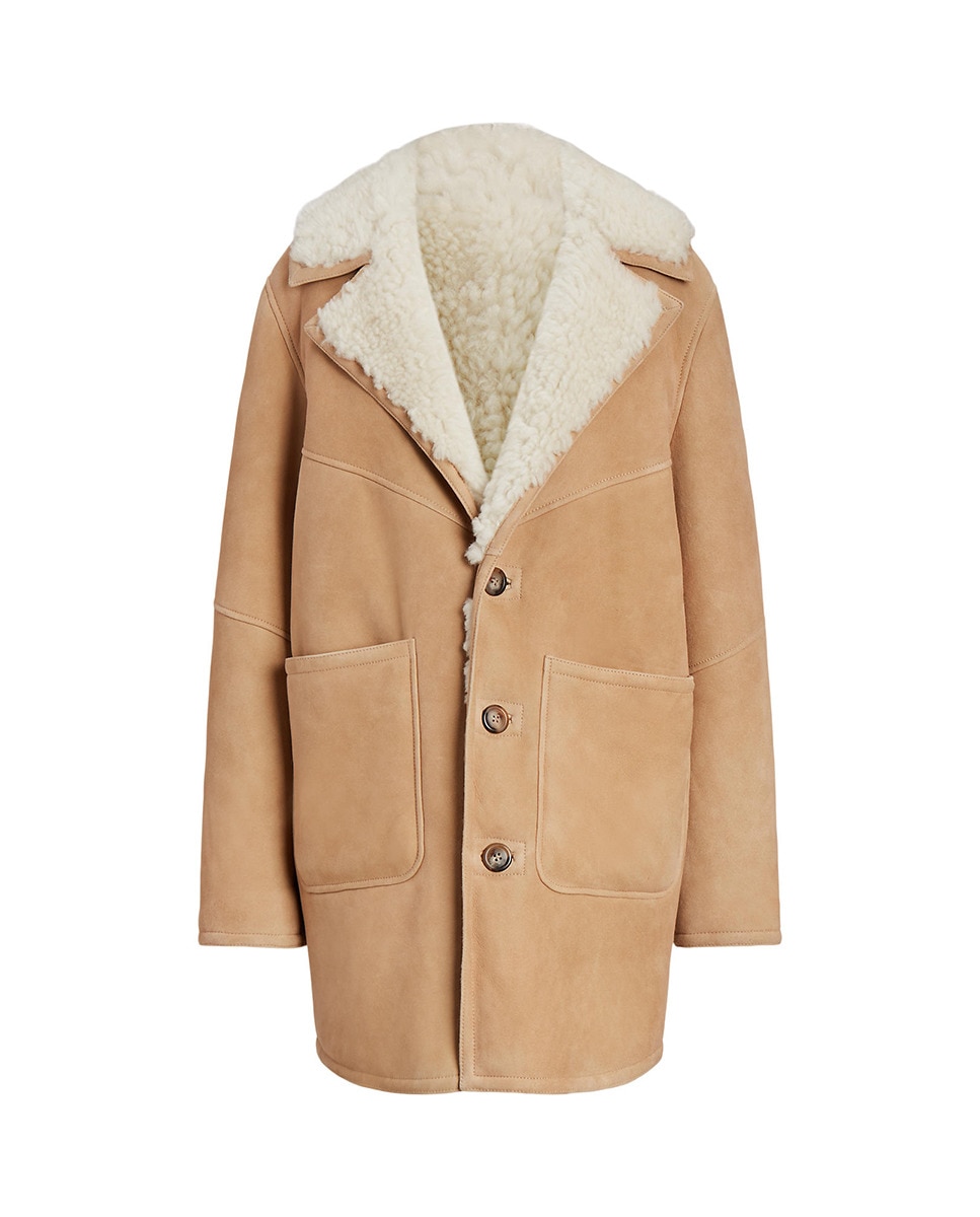 Sobretudo Reversível e em Pele Bege-6