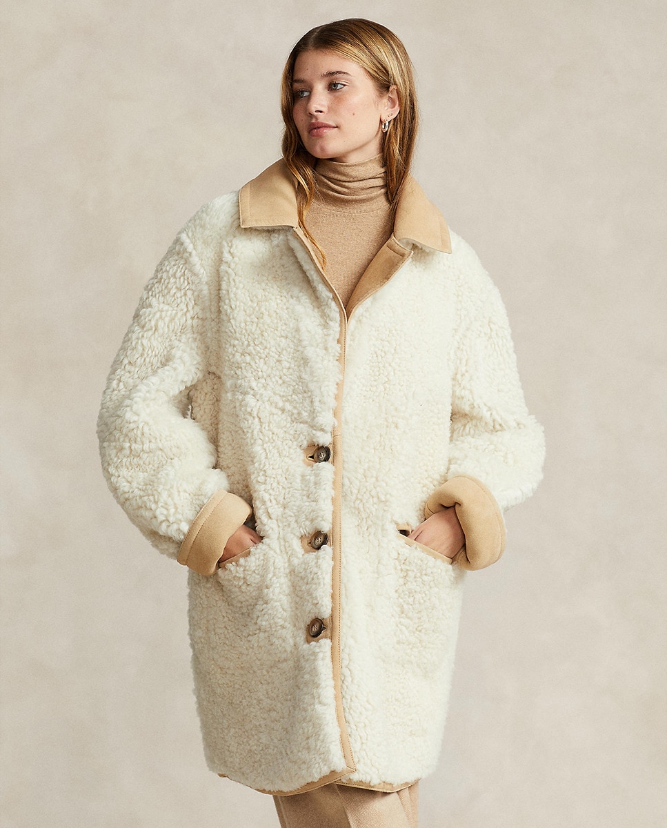 Sobretudo Reversível e em Pele Bege-4