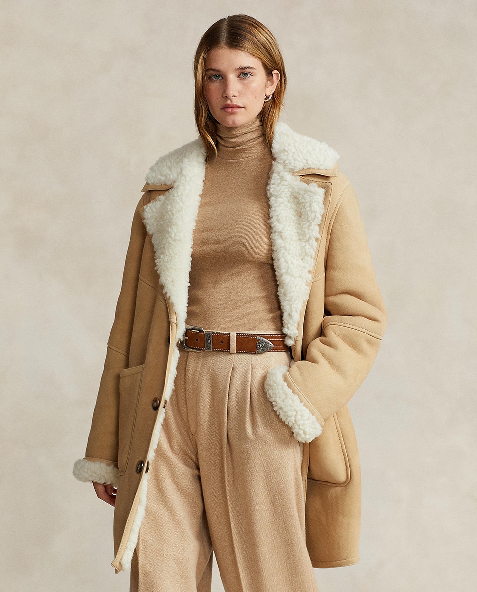 Sobretudo Reversível e em Pele Bege-2