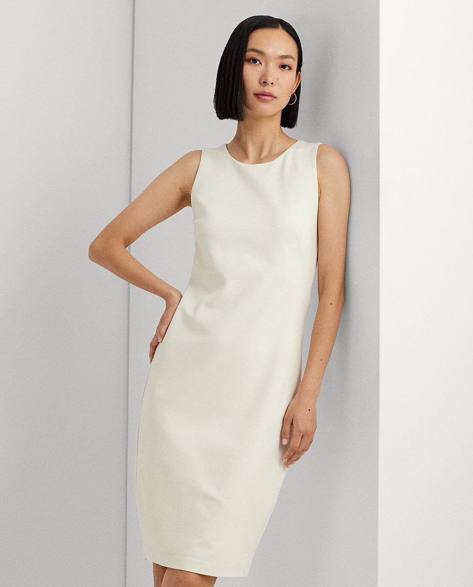 Vestido curto sem mangas Branco-3