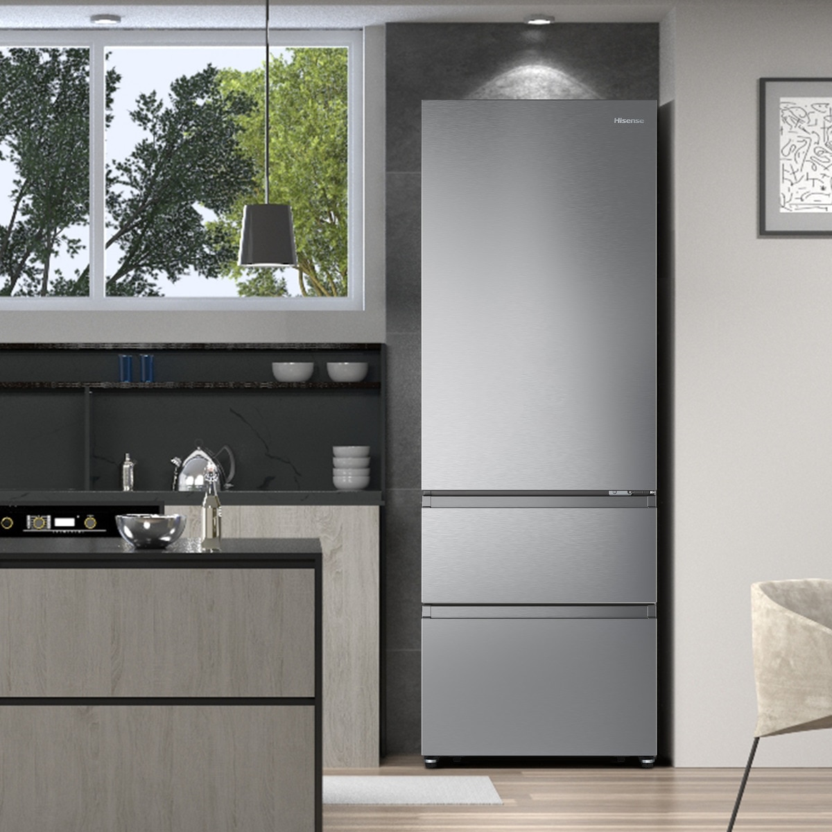 Frigorífico combi Hisense Inverter Multi Air Flow - RT641N4AIE Inox-9