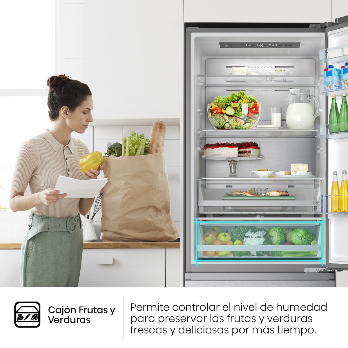 Frigorífico combi Hisense Inverter Multi Air Flow - RT641N4AIE Inox-5