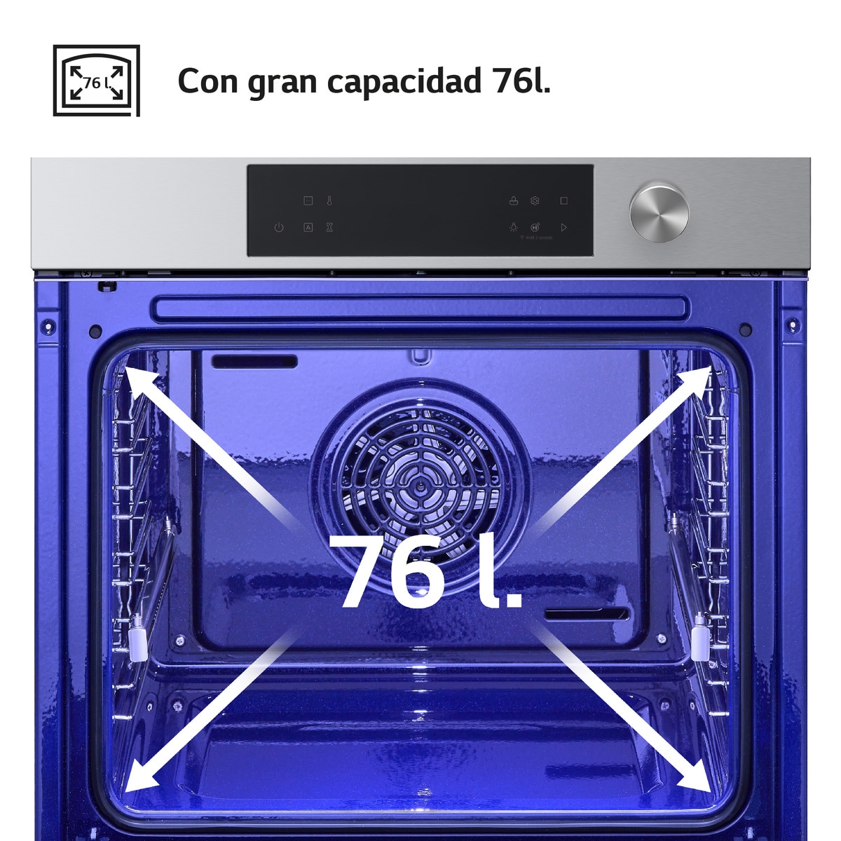 Horno multifunción LG Pirolisis, 76 l,  función Instaview - WSED7613S Inox-6