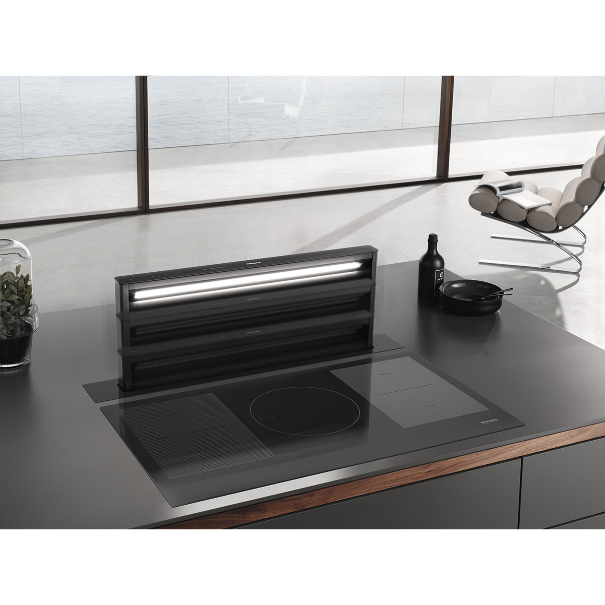 Exaustor de Bancada Miele DAD 4941 Extração Downdraft de 3 Velocidades + Booster e de 93,6 cm - Preto Obsidiana Preto-5